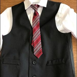 Van Heusen black 4 piece boys suit.